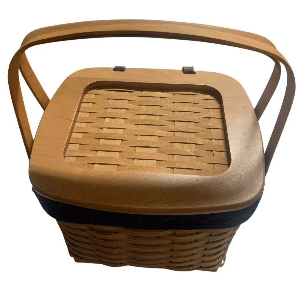 Longaberger‎ 2002 Weekender Basket Blue Fabric Liner, Protector & Insert